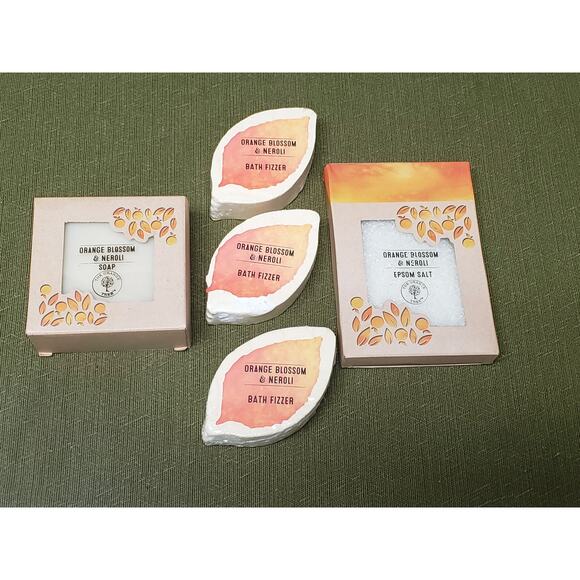 The Orange Tree Orange Blossom & Neroli Bath Set | Soap Bath Fizzer Epson Salt - Picture 3 of 3